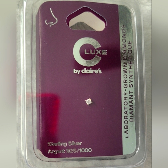 Claire's Jewelry - NWT-C LUXE Jewelry Sterling Silver Stud Nose Ring